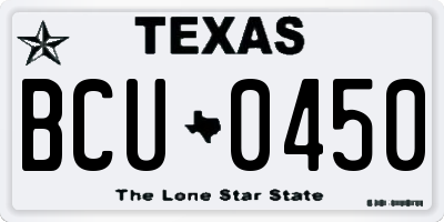 TX license plate BCU0450