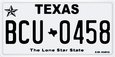 TX license plate BCU0458