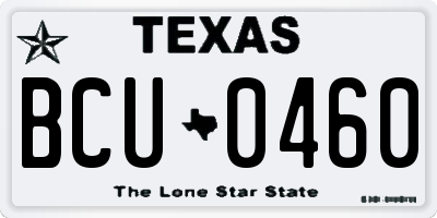 TX license plate BCU0460