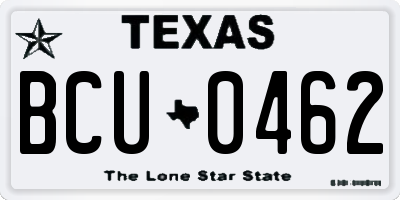 TX license plate BCU0462