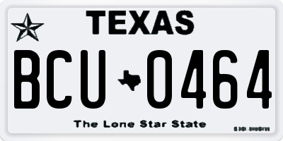 TX license plate BCU0464
