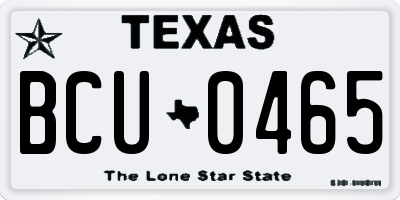 TX license plate BCU0465