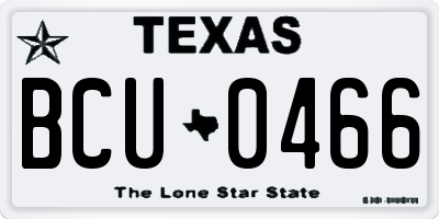 TX license plate BCU0466