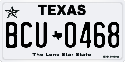 TX license plate BCU0468