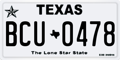TX license plate BCU0478