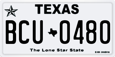TX license plate BCU0480