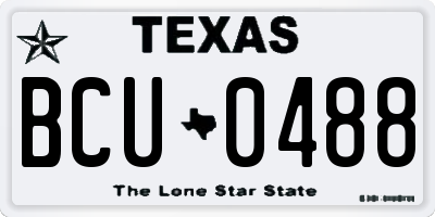 TX license plate BCU0488