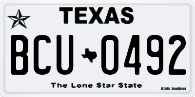 TX license plate BCU0492