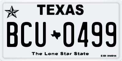 TX license plate BCU0499