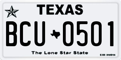 TX license plate BCU0501