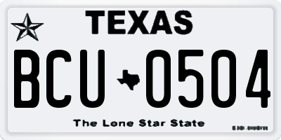 TX license plate BCU0504