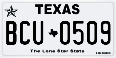 TX license plate BCU0509