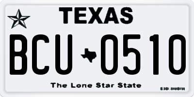 TX license plate BCU0510