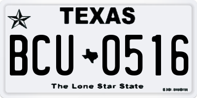 TX license plate BCU0516