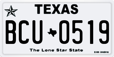 TX license plate BCU0519