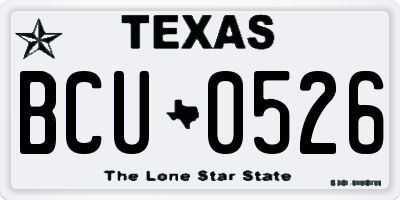 TX license plate BCU0526