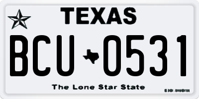 TX license plate BCU0531