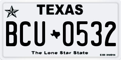 TX license plate BCU0532
