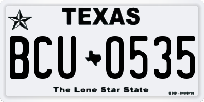 TX license plate BCU0535