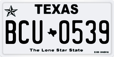TX license plate BCU0539