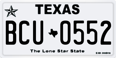 TX license plate BCU0552