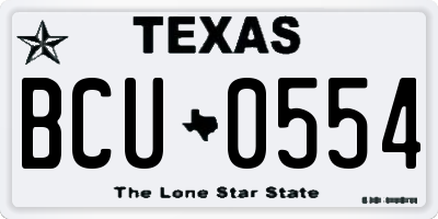 TX license plate BCU0554