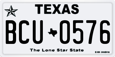 TX license plate BCU0576