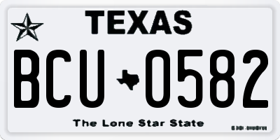 TX license plate BCU0582