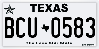 TX license plate BCU0583