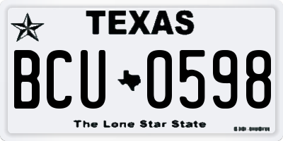 TX license plate BCU0598