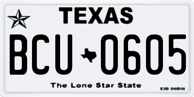 TX license plate BCU0605