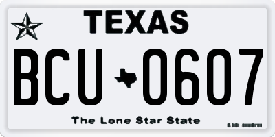 TX license plate BCU0607