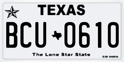 TX license plate BCU0610