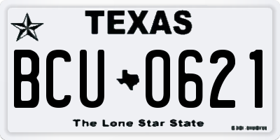 TX license plate BCU0621