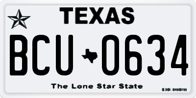 TX license plate BCU0634