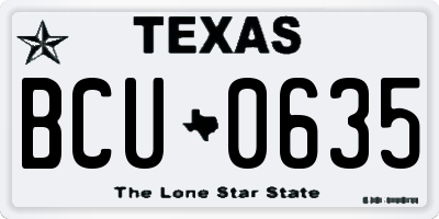 TX license plate BCU0635