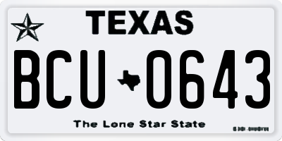 TX license plate BCU0643