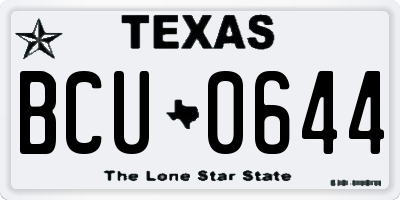 TX license plate BCU0644