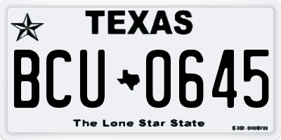 TX license plate BCU0645