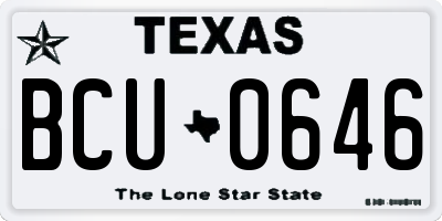 TX license plate BCU0646