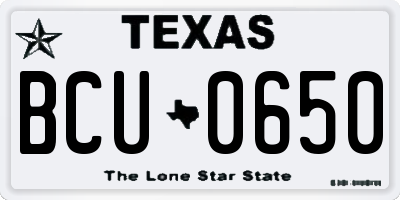 TX license plate BCU0650