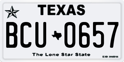 TX license plate BCU0657