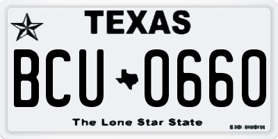 TX license plate BCU0660