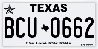 TX license plate BCU0662