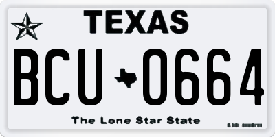TX license plate BCU0664