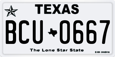 TX license plate BCU0667