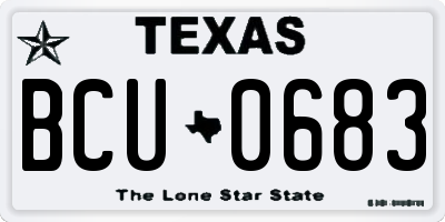 TX license plate BCU0683