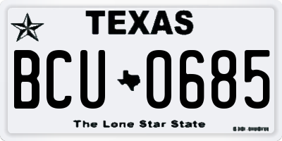TX license plate BCU0685