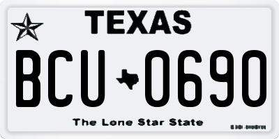 TX license plate BCU0690