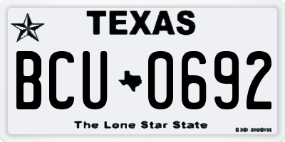 TX license plate BCU0692